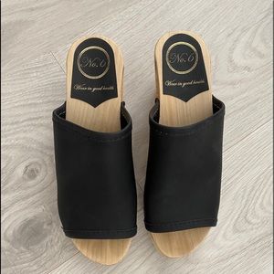 No. 6 Daria high heel clogs.